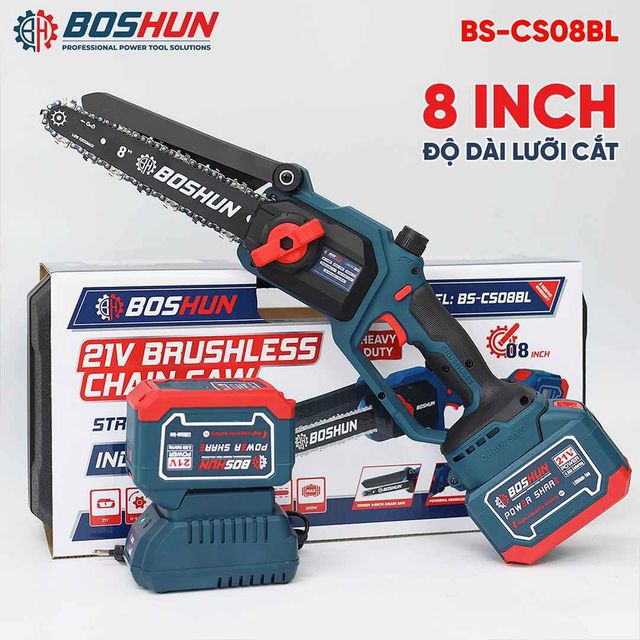 Máy cưa xích pin Boshun CS08BL lưỡi xích 8 inch