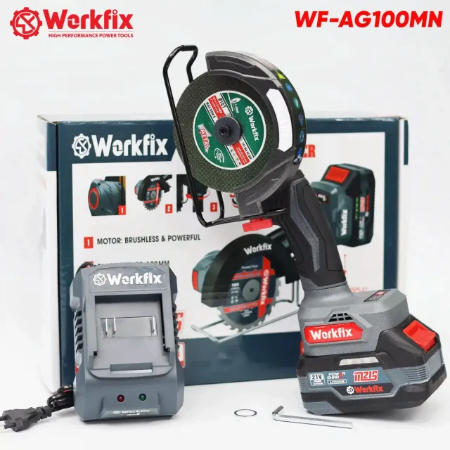 Máy cắt mài mini đa năng Workfix WF-AG100MN, 5 chế độ thông minh, đảo chiều, tốc độ tối đa 13.000v/p